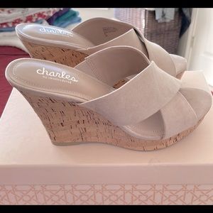 Charles David Cork Wedge Sandals